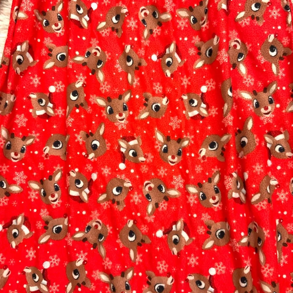 Red Christmas Pajama Nightgown with Rudolph - Picture 6 of 7